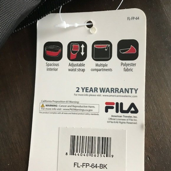 NWT Fila Black Fanny Pack Logo FL-FP-64 - Picture 4 of 4